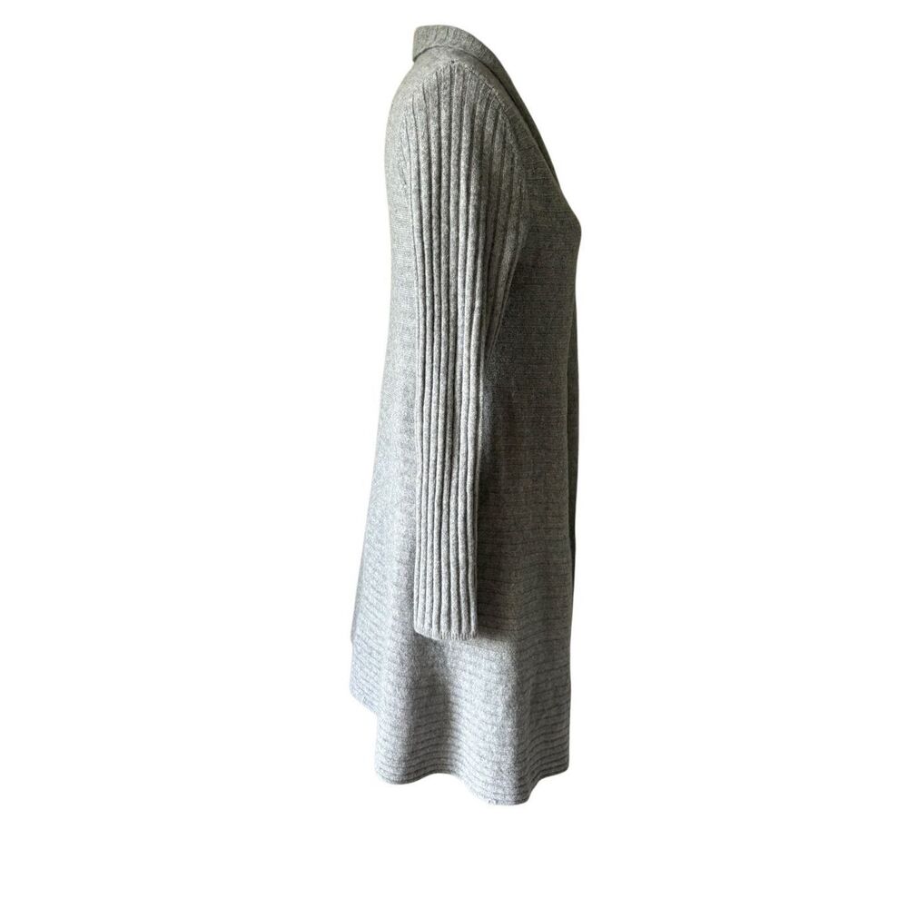 Tahari Open Front Long Line Cashmere Cardigan size M Gray - Picture 8 of 8